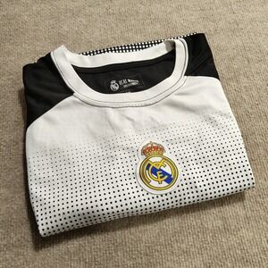Real Madrid Mens Black‎ / White Dot Soccer Jersey Size L Official Merchandise